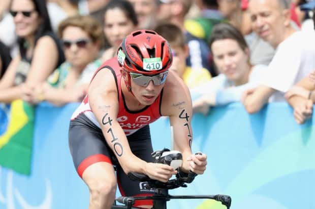 Canada's Stefan Daniel, seen above in 2016, took bronze in the men's Para triathlon PTS5 event at the Tokyo Paralympics on Sunday in Japan.  (Matthew Stockman/Getty Images - image credit)