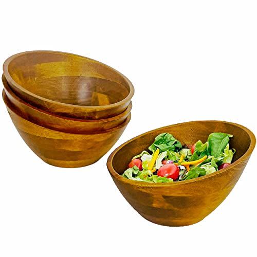 18) Individual Wood Serving Bowls