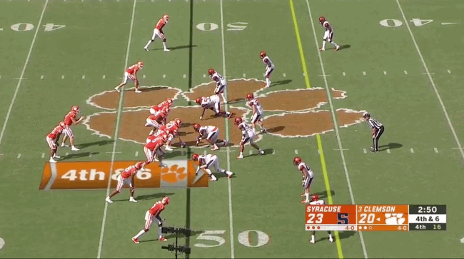 Chase Brice’s clutch fourth down pass in Clemson’s win over Syracuse. (via ESPN)