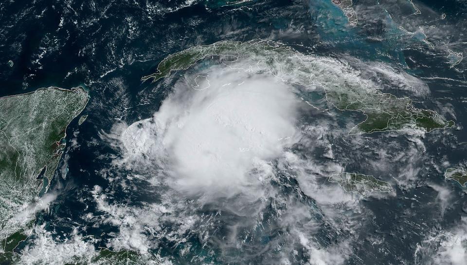 This satellite image obtained from the NOAA shows Hurricane Beryl on July 4 heading to Mexico (NOAA/RAMMB/AFP via Getty Images)