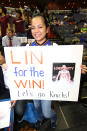 WASHINGTON, DC - FEBRUARY 8: A fan hold up signs in support of Jeremy Lin #17 of the New York Knicks pregame against the Washington Wizards on February 8, 2012 at the Verizon Center in Washington, DC. Copyright 2012 NBAE (Photo by Ned Dishman/NBAE via Getty Images)