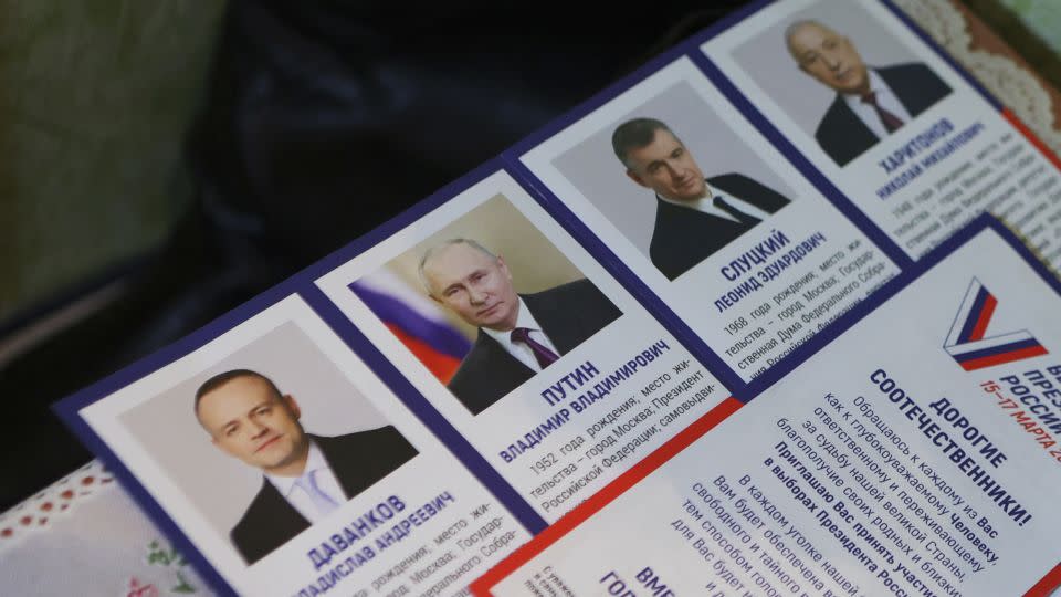 A leaflet displays the four presidential candidates. - Stringer/AFP/Getty Images