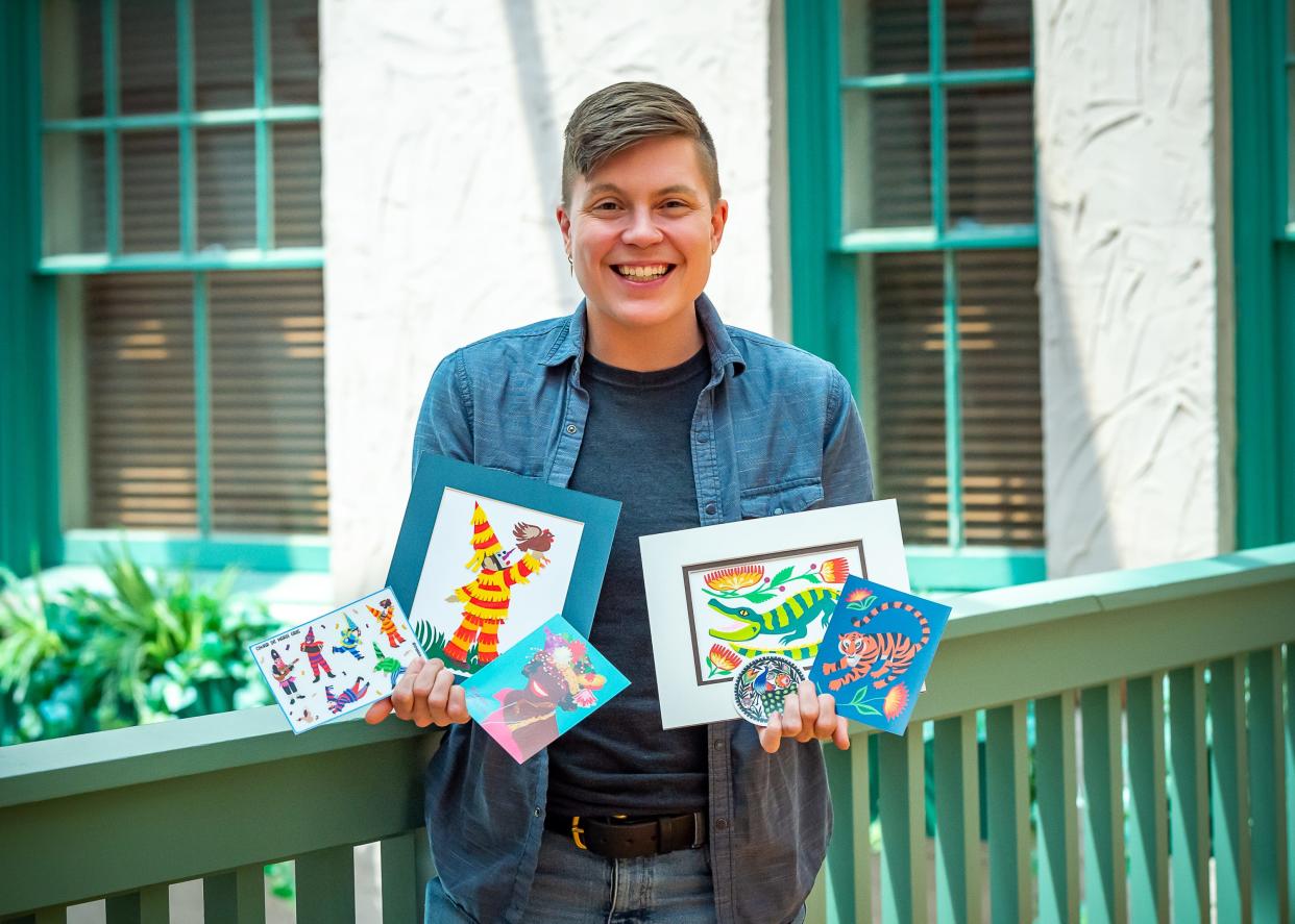 Artist Sam Wrobel learned to create wycinanki, the Polish folk art of papercutting as a child, and today continues the vibrant but dying tradition through Sparrow Papercraft. Each design is made with just scissors and paper. Tuesday, May 10, 2022.