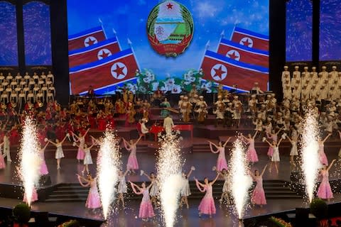 North Korean anniversary gala - Credit: AP Photo/Ng Han Guan