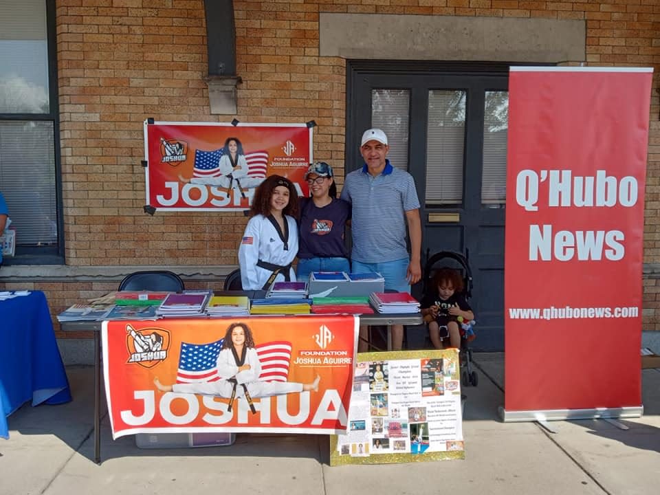 Joshua Aguirre, along with his mom, dad and little brother, handed out school supplies to the community last summer during a back to school event.