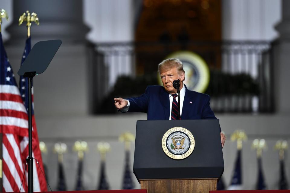 Donald Trump delivers his acceptance speech for the Republican Party nomination: AFP via Getty Images