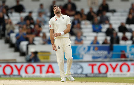 Cricket - England vs West Indies - Second Test - Leeds, Britain - August 29, 2017 England's James Anderson reacts Action Images via Reuters/Lee Smith