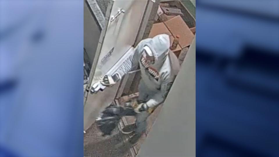 <div>Lady Lake police are working to identify a suspect who allegedly took a sledgehammer to the wall of a neighboring business to get into Best Buy on April 21, 2024. (Photo: Lady Lake Police Department)</div>