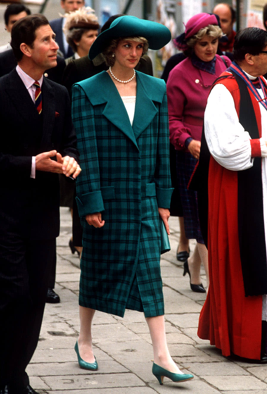 Prince Charles And Princess Diana In Venice. She is wearing a coat designed by fashion designers The Emanuels (Photo by Tim Graham/Getty Images)