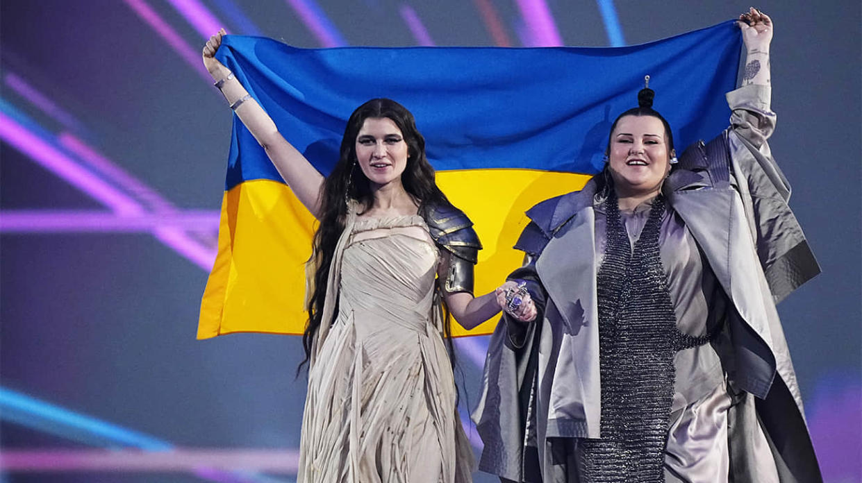 alyona alyona & Jerry Heil, representing Ukraine at Eurovision 2024. Stock photo: Martin Sylvest Andersen, Getty Images