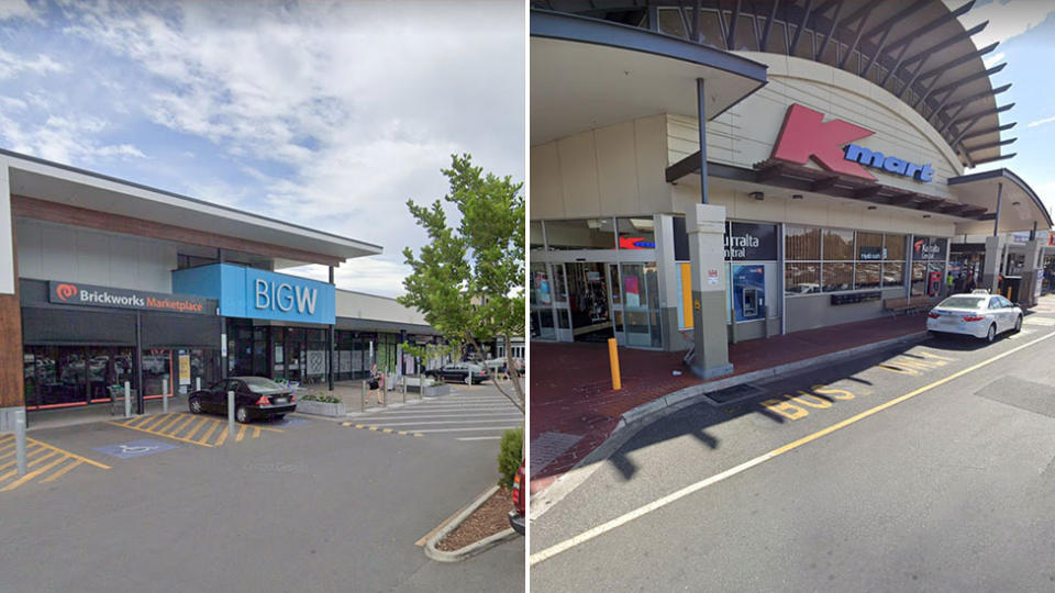 The Bg-W and Kmart stores. 