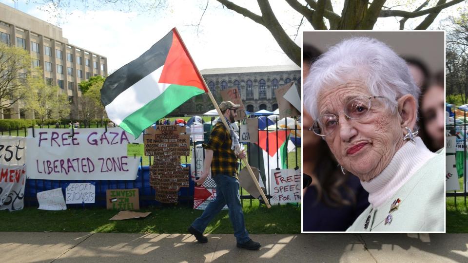 Virginia Foxx insert over Northwestern University Gaza camp