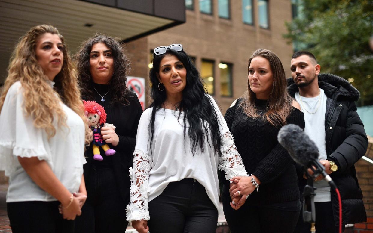 peaking to the media outside Southwark Crown Court, south London, after Zahid Younis was given a life sentence with a minimum term of 38 years - Victoria Jones/PA