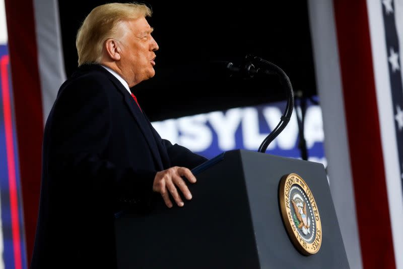 U.S. President Donald Trump holds a campaign event, in Allentown, Pennsylvania