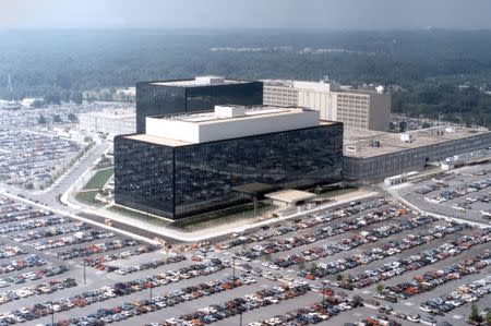 An undated aerial handout photo shows the National Security Agency (NSA) headquarters building in Fort Meade, Maryland. NSA/Handout via REUTERS