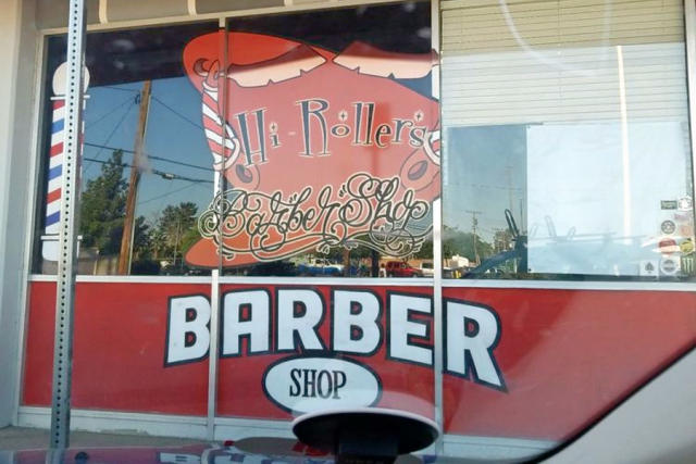 Downtown Las Vegas: Hi Rollers Barbershop  Barber shop decor, Barber shop, Barber  shop interior