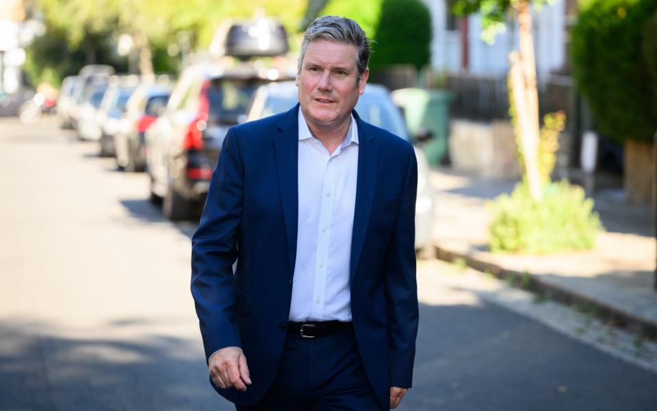 Sir Keir Starmer is pictured in central London this morning - Leon Neal/Getty Images Europe