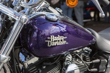 A Harley-Davidson motorcycle is pictured at the Harley-Davidson Museum in Milwaukee, Wisconsin in this August 31, 2013, file photo. REUTERS/Sara Stathas/Files