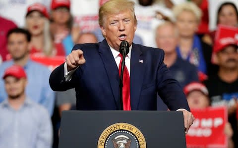 President Donald Trump speaks to supporters where he formally announced his 2020 re-election bid on Tuesday in Orlando, Florida - Credit: AP