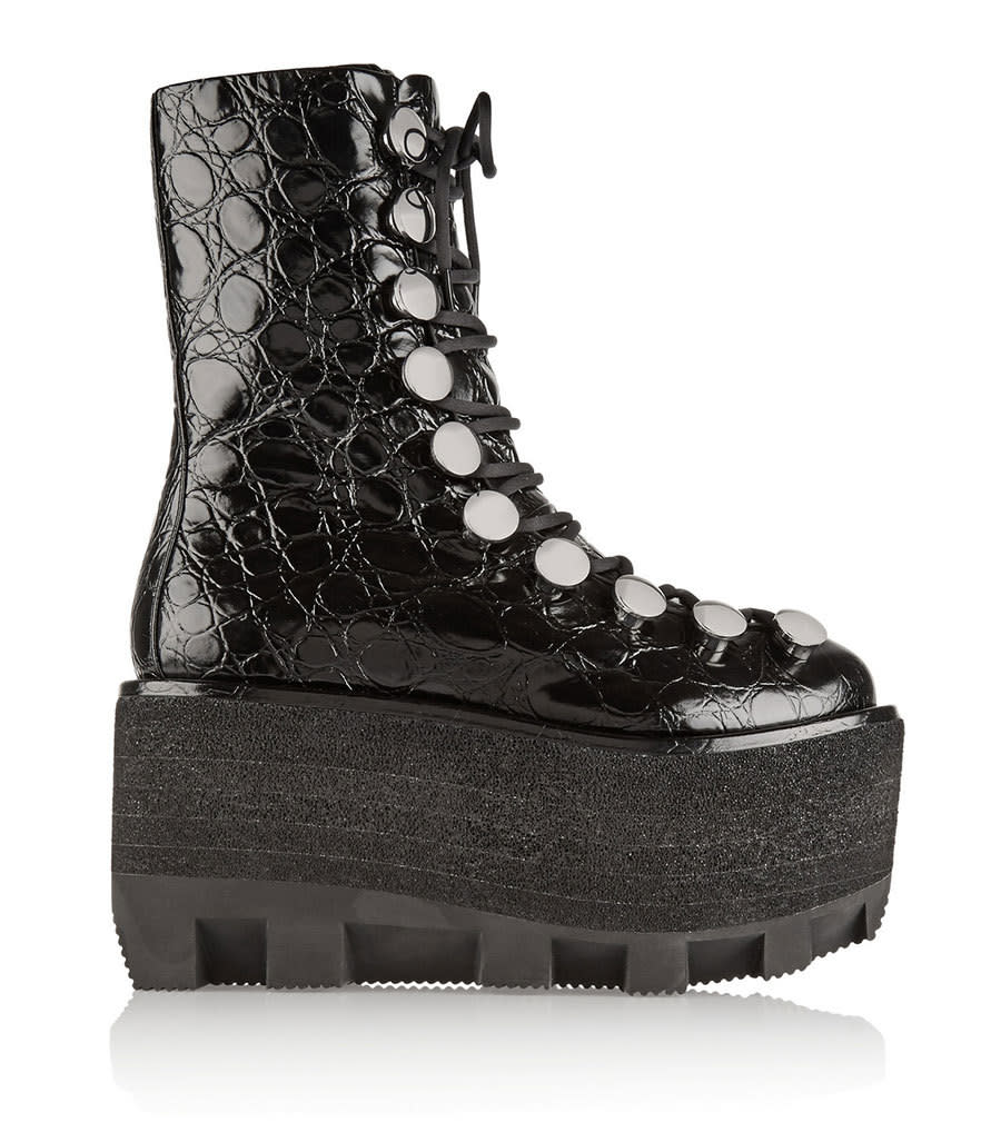 Alexander Wang Croc-Effect Leather Platform Boots