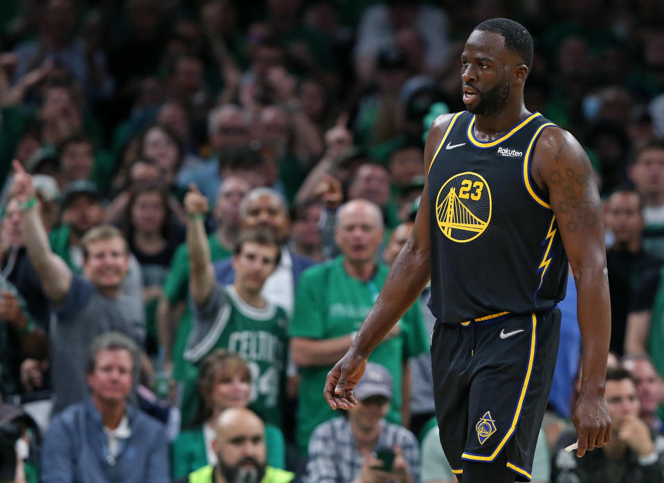 Seen here, Golden State Warriors star Draymond Green copping it from the fans after he committed a fourth quarter foul against the Boston Celtics.