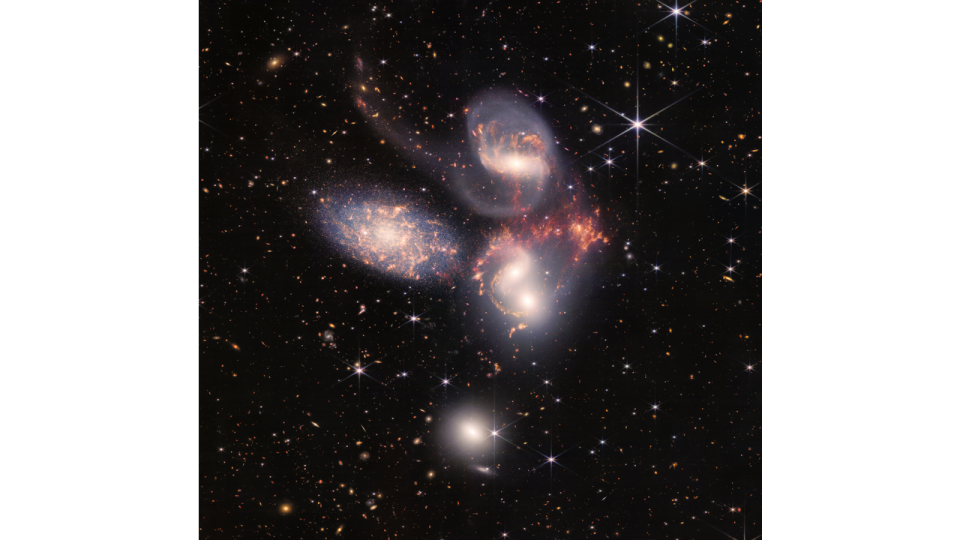 An enormous mosaic of Stephan’s Quintet is the largest image to date from NASA’s James Webb Space Telescope, covering about one-fifth of the Moon’s diameter.