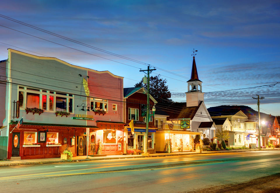 The village of North Conway in the winter