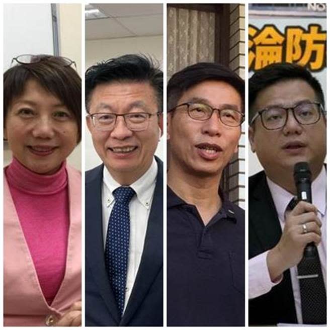 民進黨立委范雲（左起）、民進黨立委郭國文、民進黨立委鍾佳濱，以及民眾黨立委邱臣遠。（資歷照片合成）