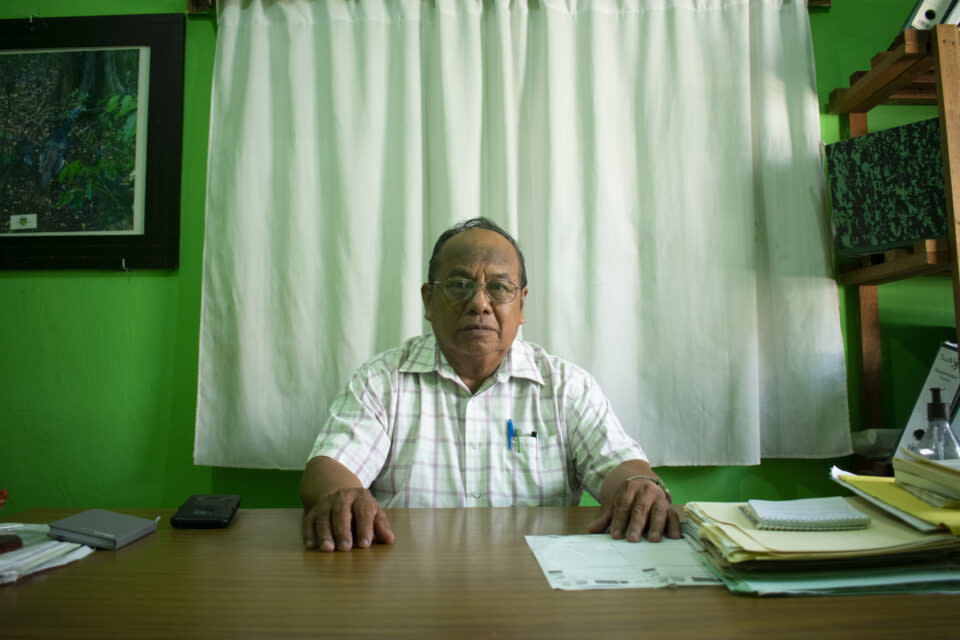 Elías Be Cituk, comisario general del ejido Felipe Carrillo Puerto, en la Casa Ejidal.