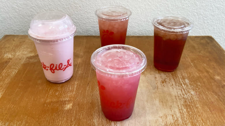 Cherry Berry drinks in diamond arrangement