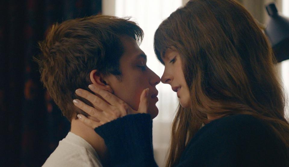 Anne Hathaway and Nicholas Galitzine star in the steamy new romance “The Idea of You.” AP