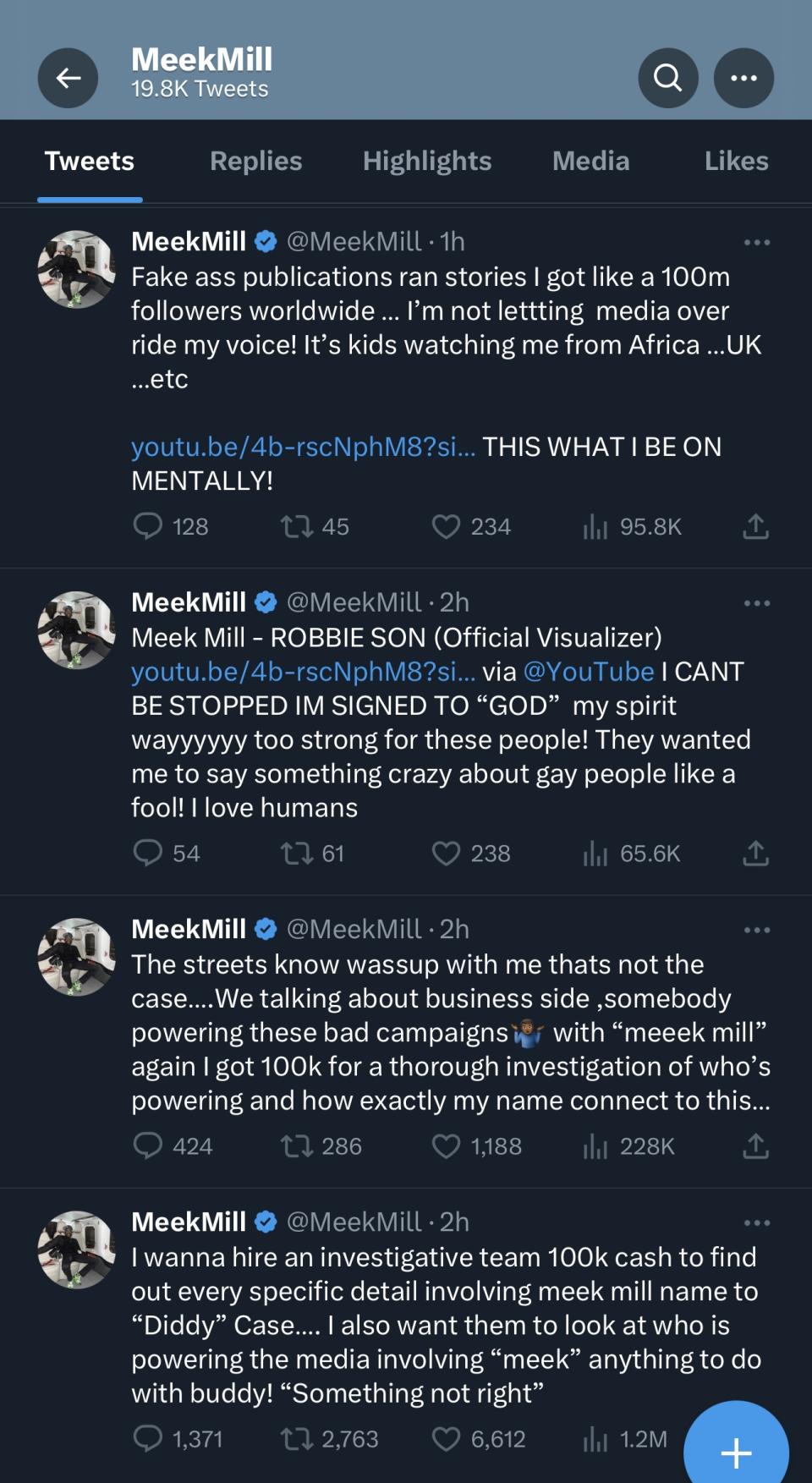 Meek Mill tweets.