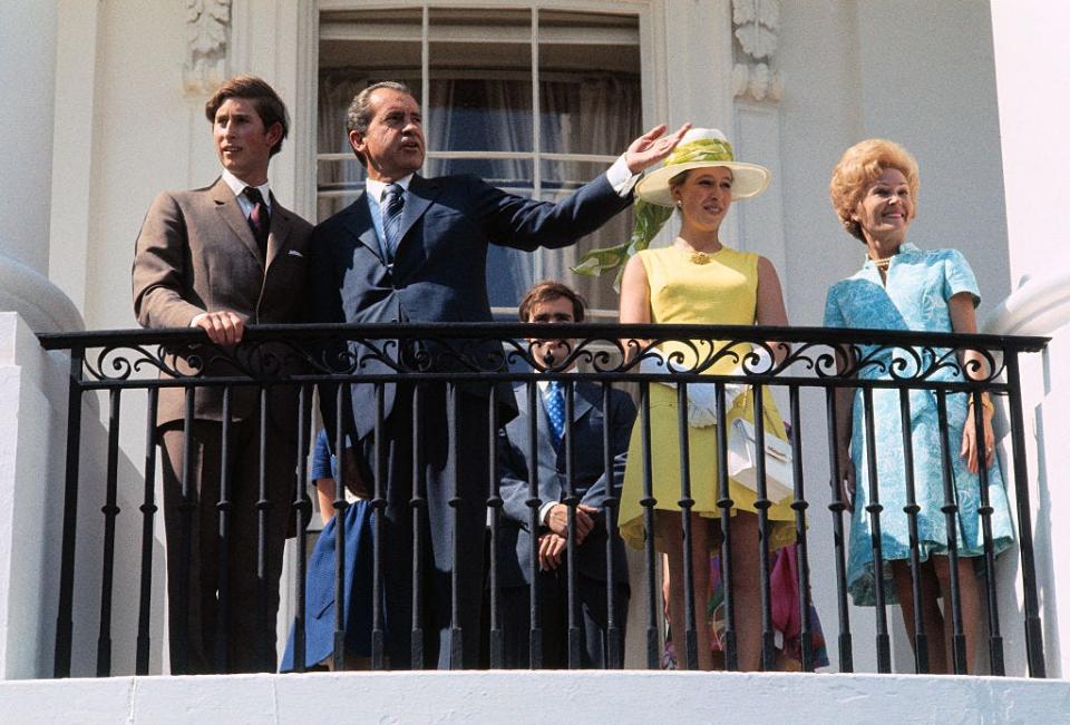 President Nixon shows Prince Charles around the White House in July 1970