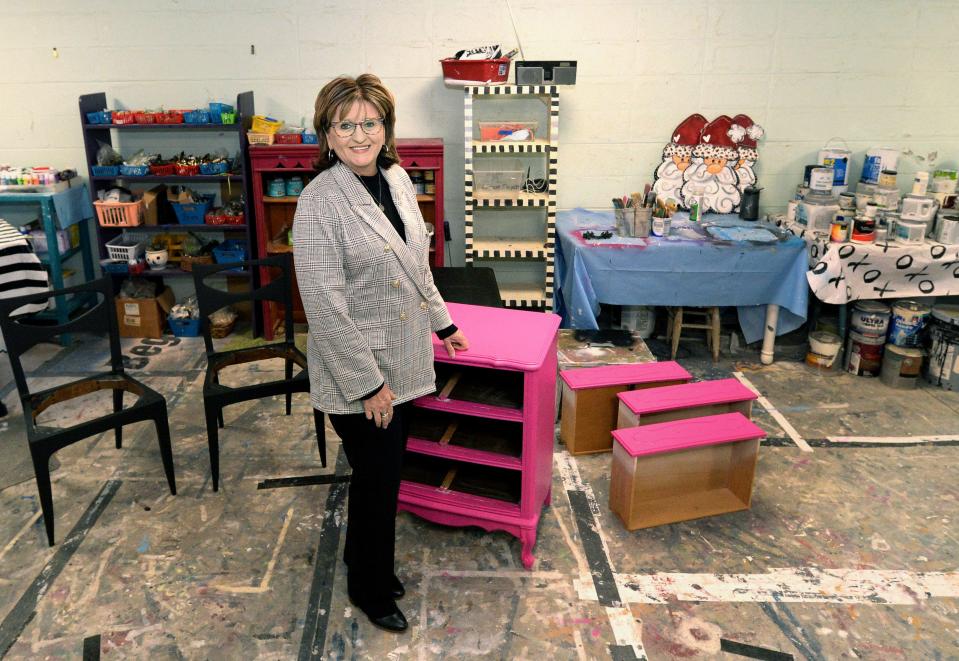 The Rev. Margaret Ann Jessup at "Wooden It be Lovely, " a program of women recovering from forms of addiction, poverty or abuse who have jobs refurbishing furniture, inside the Douglas Avenue United Methodist Church in Springfield, Illinois.