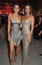 <p>Later at the party, Kendall was seen cosying up to pal Bella in this Francesco Scognamiglio dress. </p>