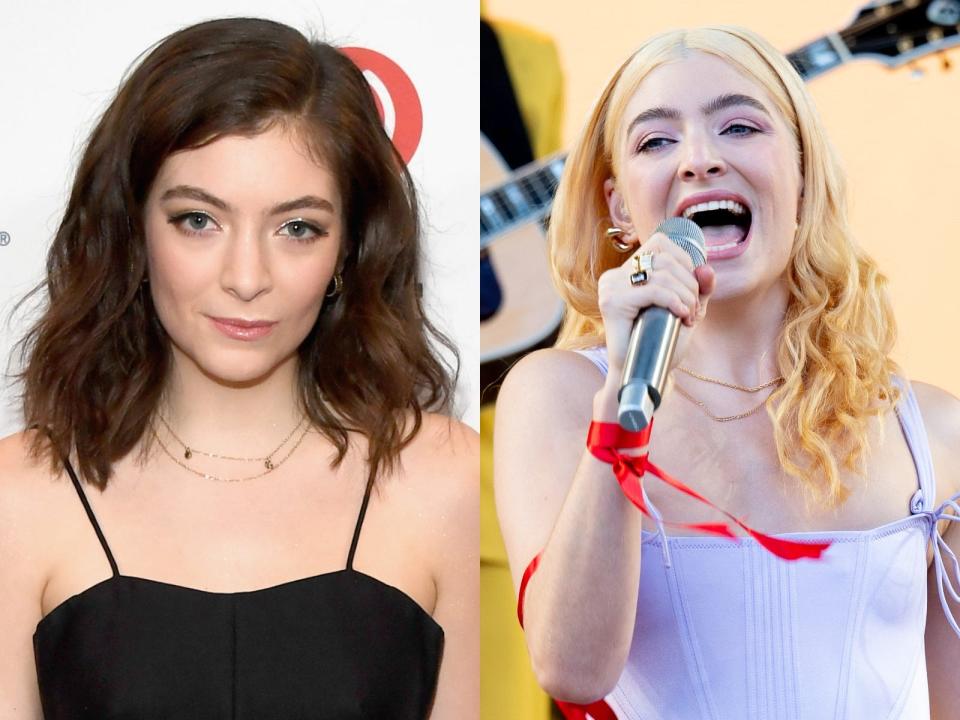 lorde brunette and platinum blonde