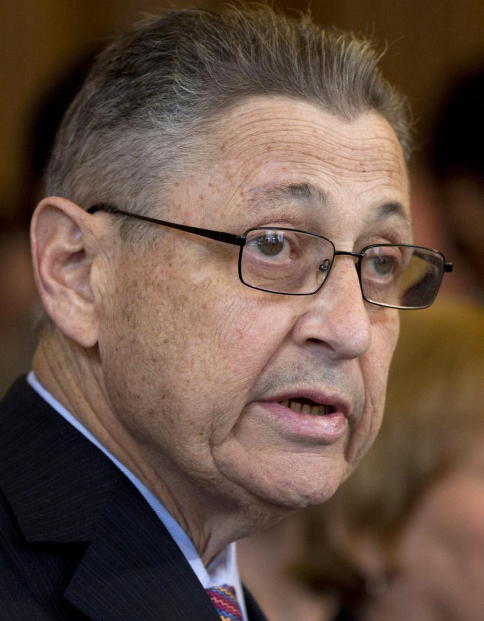 FILE - In this Wednesday, April 18, 2012 file photo, Assembly Speaker Sheldon Silver, D-Manhattan, speaks during an affordable housing news conference at the Capitol in Albany, N.Y. Sheldon has bolstered his campaign account by investing in municipal bonds and companies, some of which have business before the state. (AP Photo/Mike Groll,File)