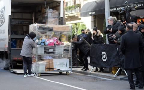 Flowers delivered to the front of the hotel - Credit: Splash News