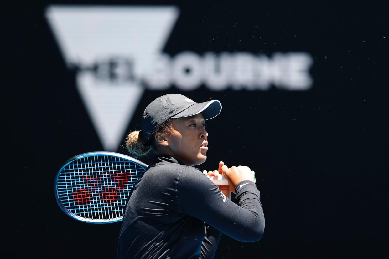 Naomi Osaka trains in Australia ahead of the 2022 Australian Open.