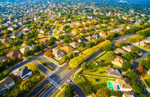 Overhead shot of a housing community