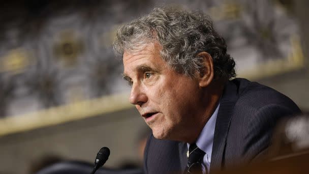 PHOTO: In this Dec. 1, 2022, file photo, Senator Sherrod Brown speaks during a Senate Agriculture, Nutrition and Forestry Committee hearing in Washington, D.C. (Ting Shen/Bloomberg via Getty Images, FILE)