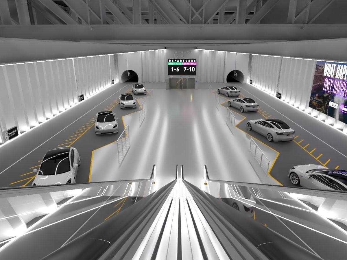 A render of what a Loop station will look like under Las Vegas: Elon Musk