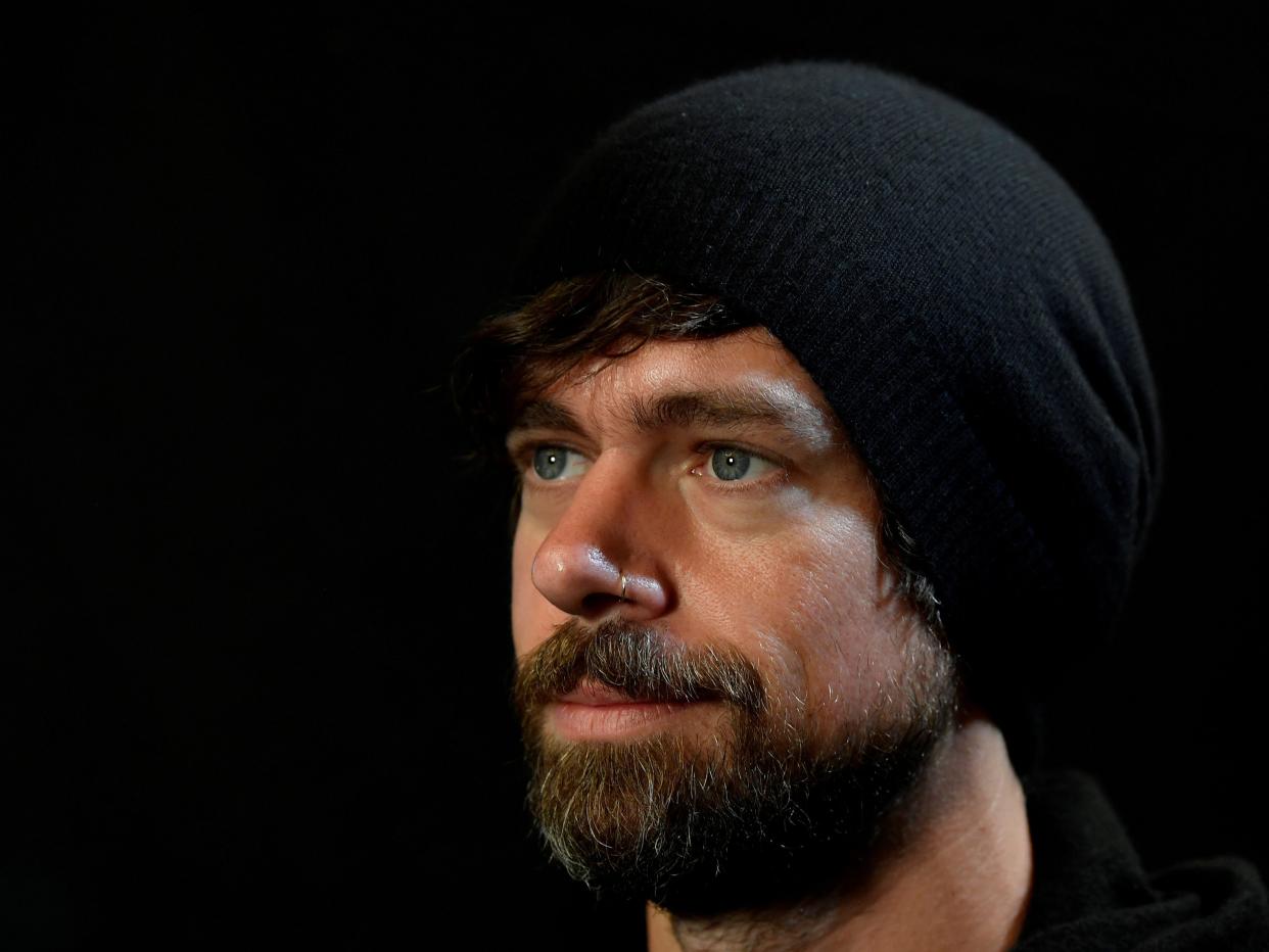 FILE PHOTO: Jack Dorsey, co-founder of Twitter and fin-tech firm Square, sits for a portrait during an interview with Reuters in London, Britain, June 11, 2019. REUTERS/Toby Melville/File Photo