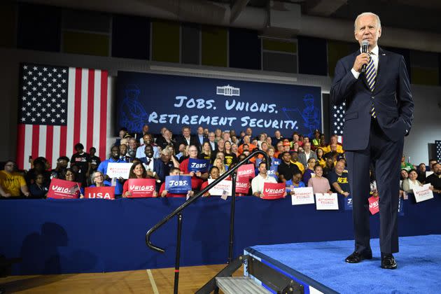 President Joe Biden speaks about the economy on July 6 at Max S. Hayes High School in Cleveland. (Photo: SAUL LOEB via Getty Images)