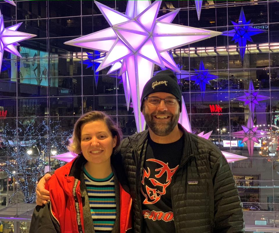 Karl Brauer, who recently lost his job as executive publisher of Kelley Blue Book, is seen here on Dec. 21, 2019 with his daughter Katherine in New York City.