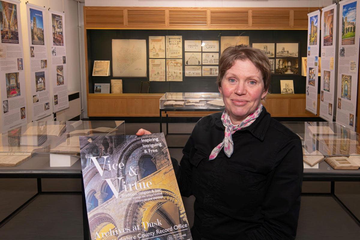 North Yorkshire Council’s conservation and digitisation manager, Rachel Greenwood, in the County Record Office preparing for the annual Archives at Dusk event <i>(Image: North Yorkshire Council)</i>