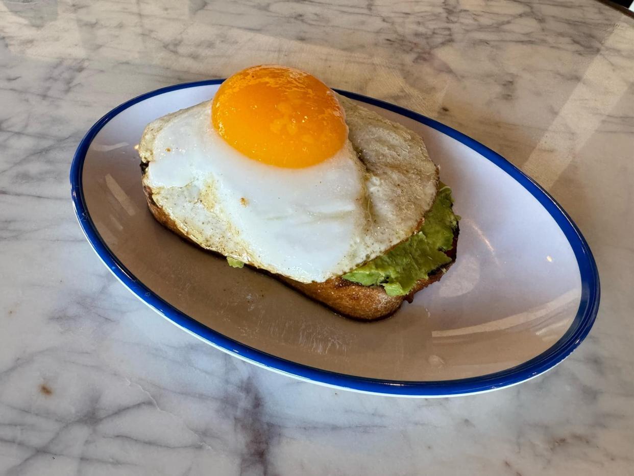 Avocado toast is among the items on the menu at The Garage at Rye in Elmira.