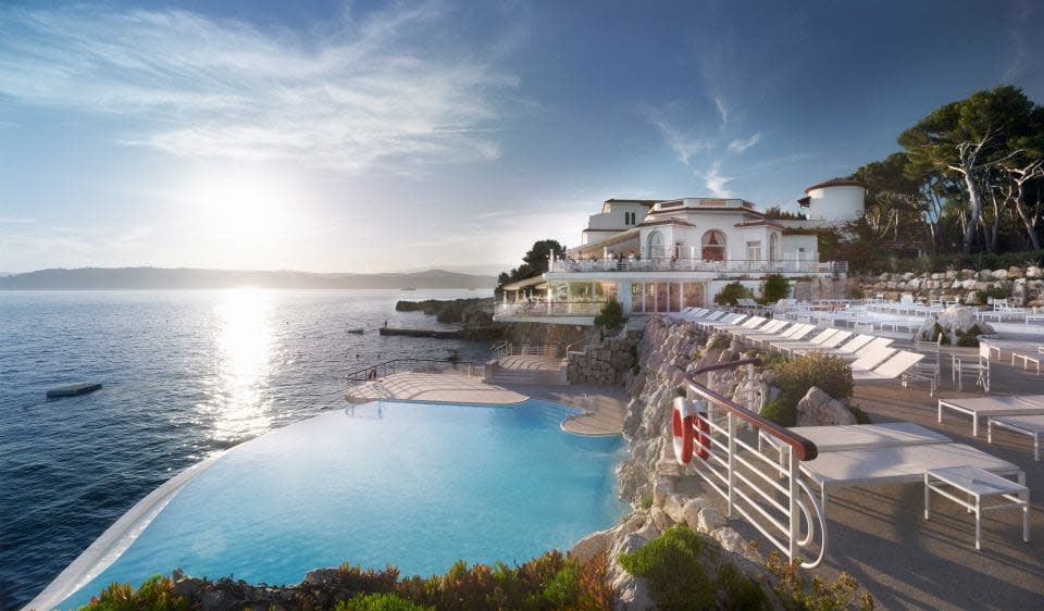 The infinity pool at Hotel du Cap Eden Roc, on the Cote d'Azur in France.