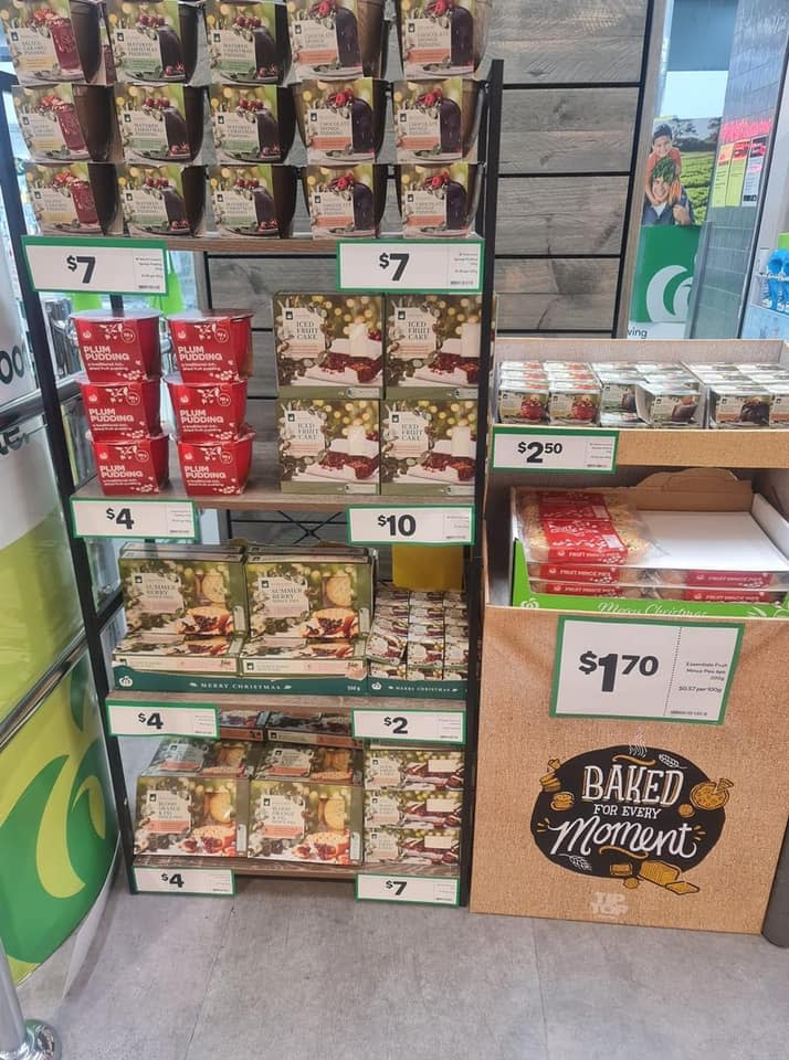 Christmas items on display at Woolworths. Source: Facebook