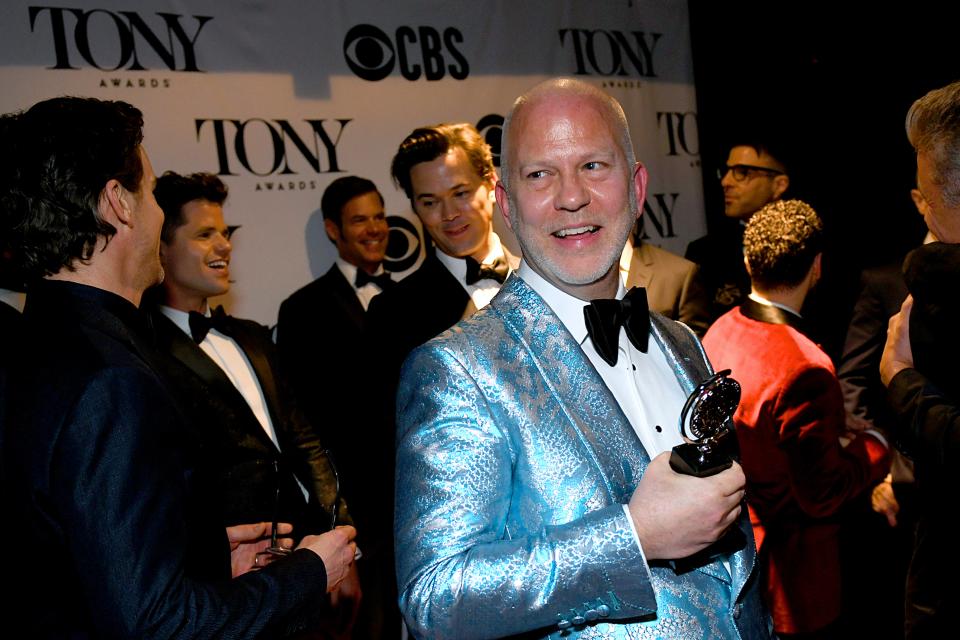Ryan Murphy poses backstage at the 2019 Tony Awards at Radio City Music Hall.